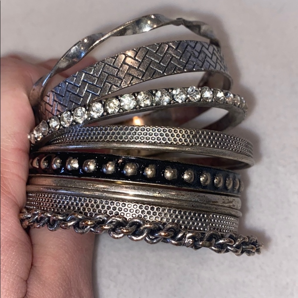Silver Bangles Set of 10